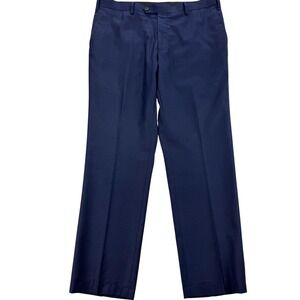 Spier & Mackay Dress Pants Mens 38x31 Blue Wool Lined Flat Front Office Business